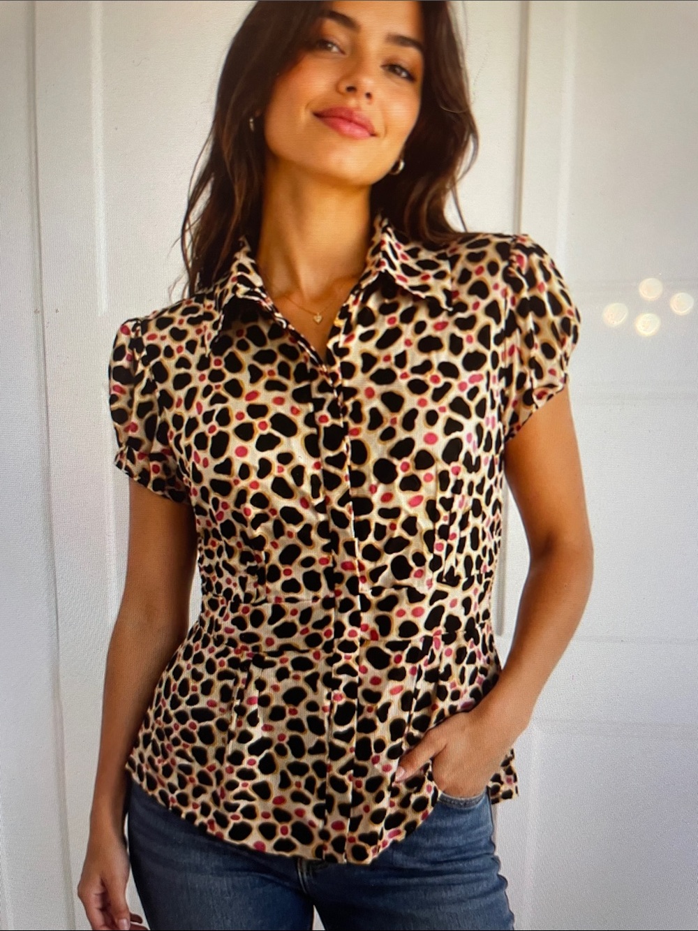 DVF Courtney peplum blouse sz 4